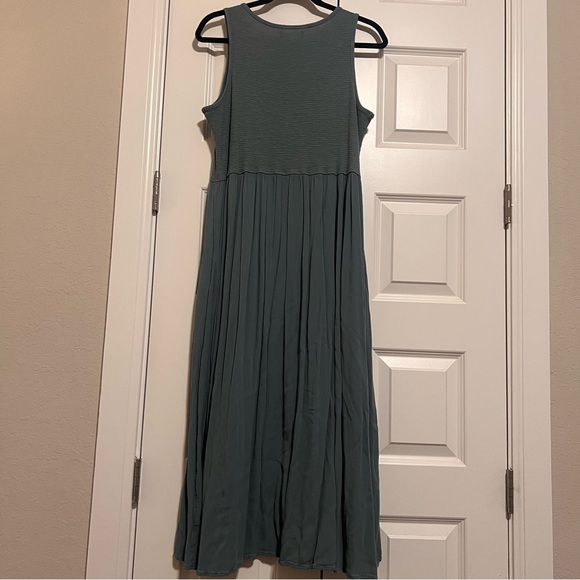 Frye Sea Green Button-Down Mixed Media Dress - Picture 5 of 9